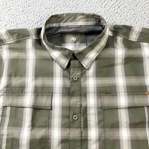 Ag Gear Shirt Mens 3XL Green Plaid Short Sleeve Vented Fishing Outdoor Hiking